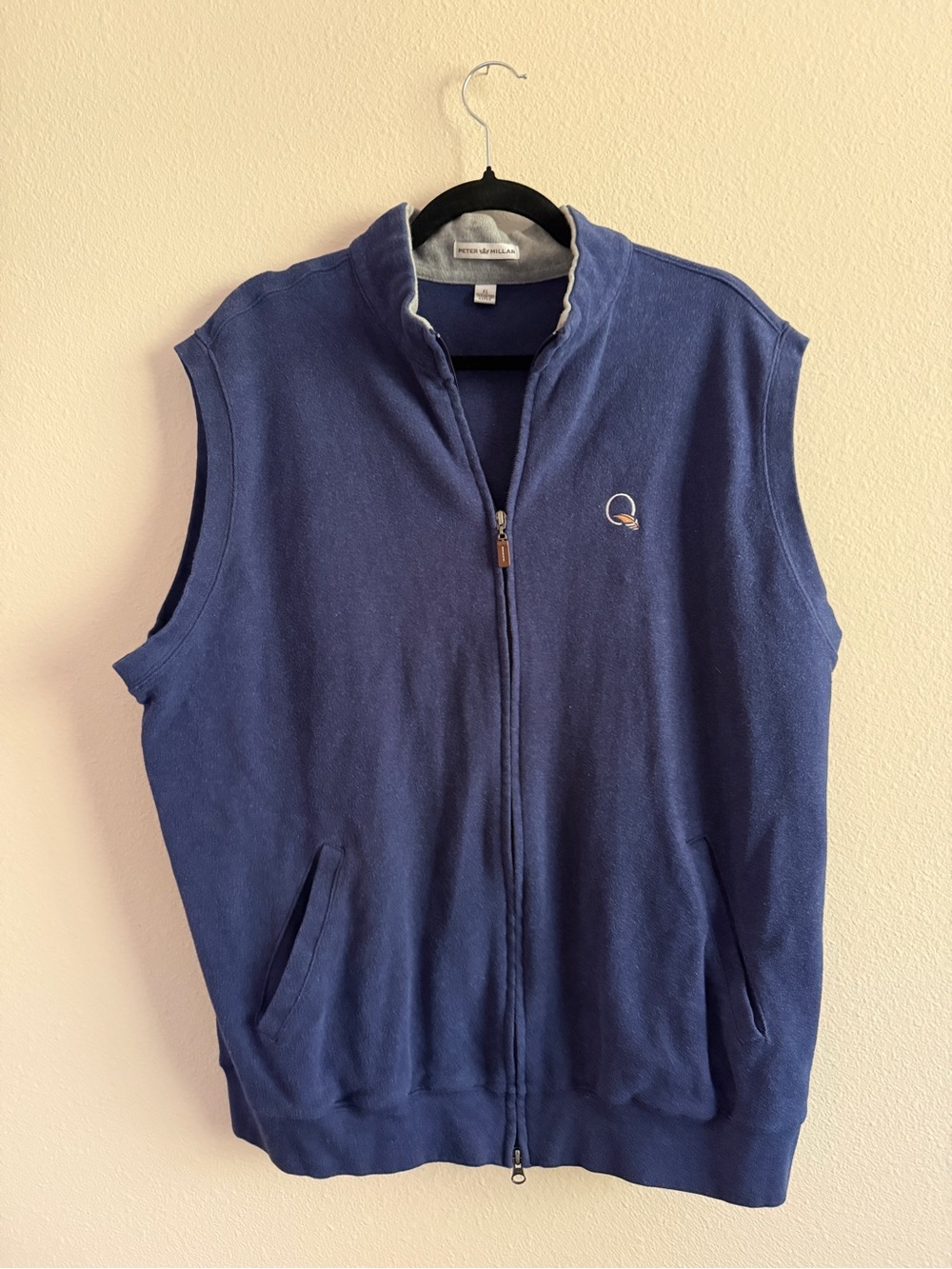 Peter Millar Navy and Gray Half-Zip Pullover